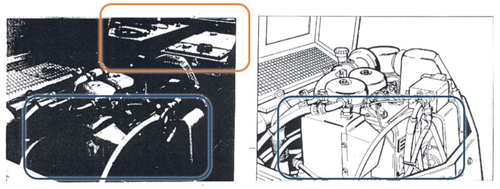 Fotografía b/n con sombras y fondo molesto vs ilustración técnica con detalles claros