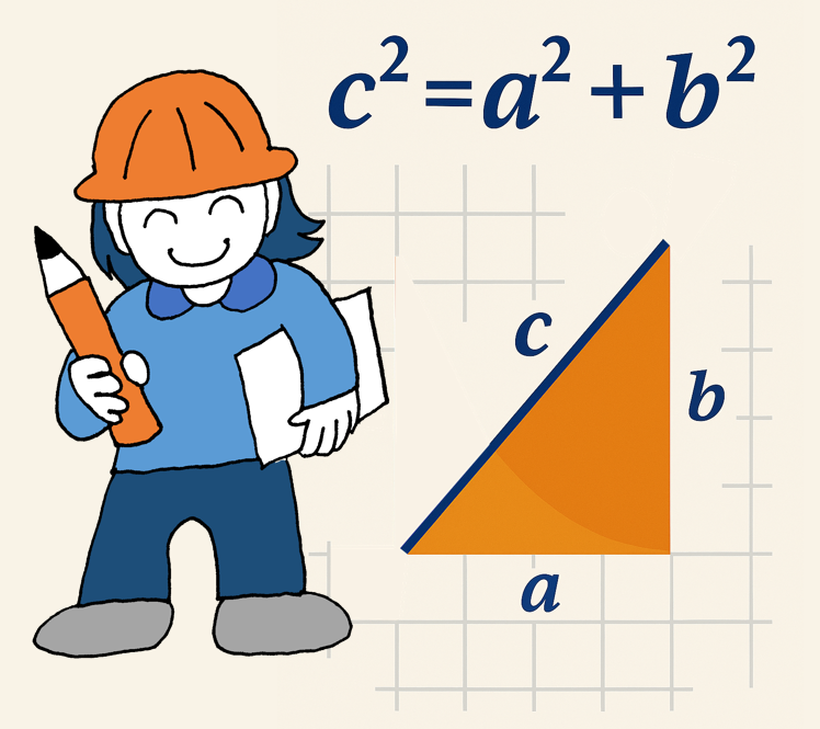Alumna feliz con el teorema de Pitágoras.